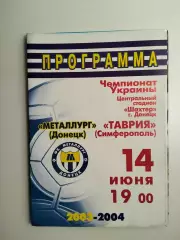 Металлург Донецк – Таврия Симферополь 14.06.2004