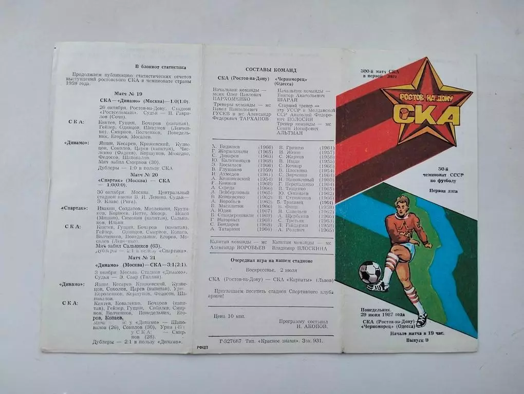 СКА Ростов - Черноморец Одесса 1987