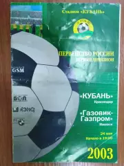 Кубань Краснодар - Газовик-Газпром Ижевск 24.05.2003