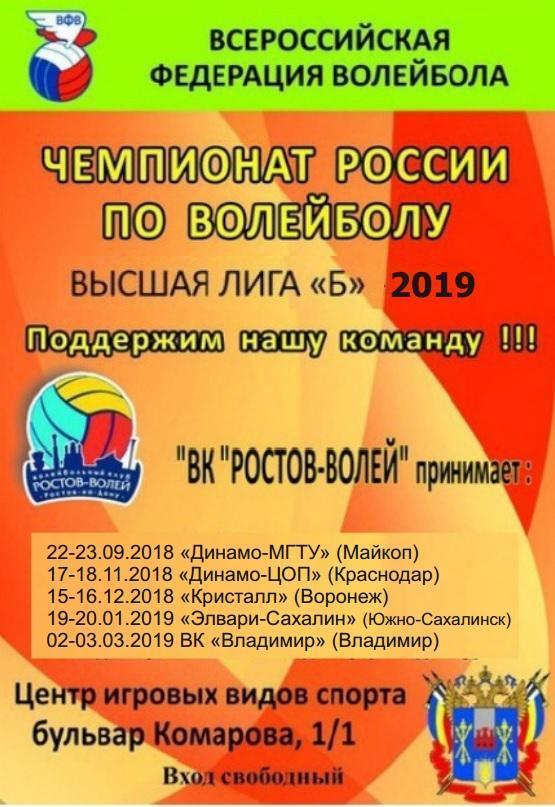 ВК Ростов-Волей - Элвари-Сахалин Южно-Сахалинск 19-20.01.2019