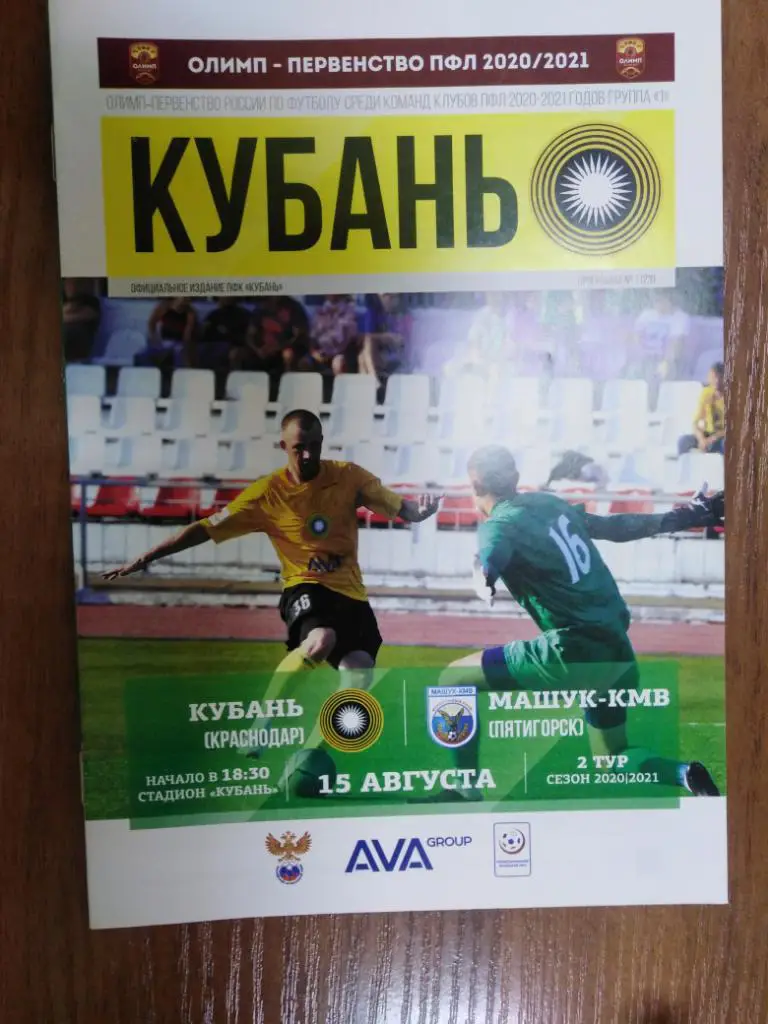 Кубань Краснодар - Машук-КМВ Пятигорск 15.08.2020