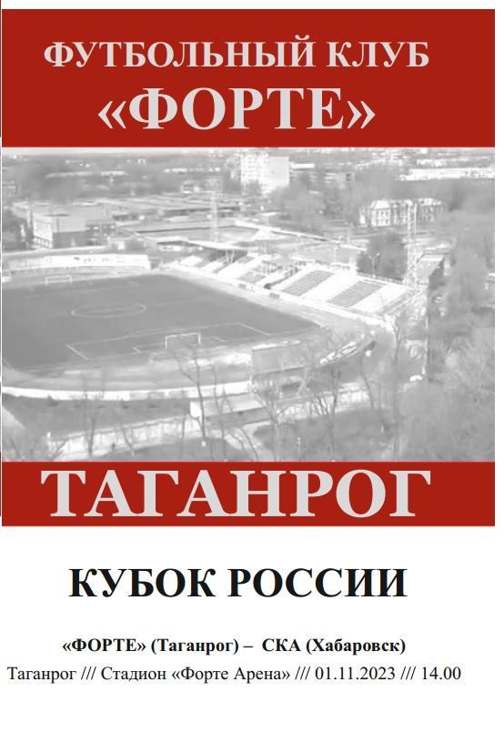 Форте Таганрог - СКА Хабаровск 01.11.2023 Кубок авт.