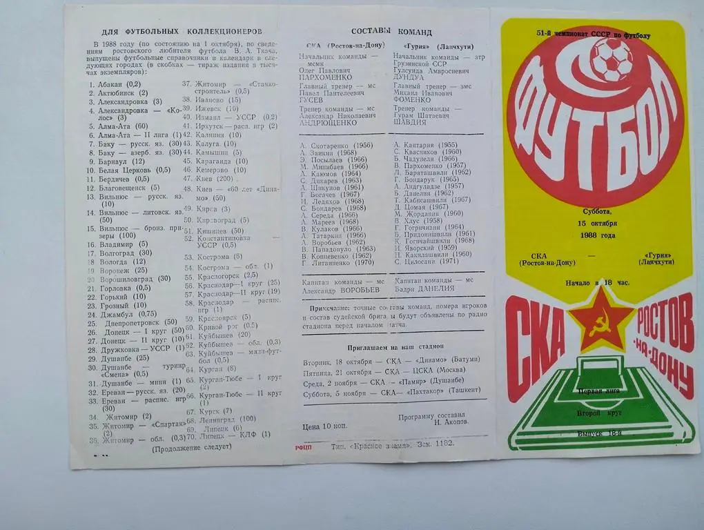 СКА Ростов - Гурия Ланчхути 1988