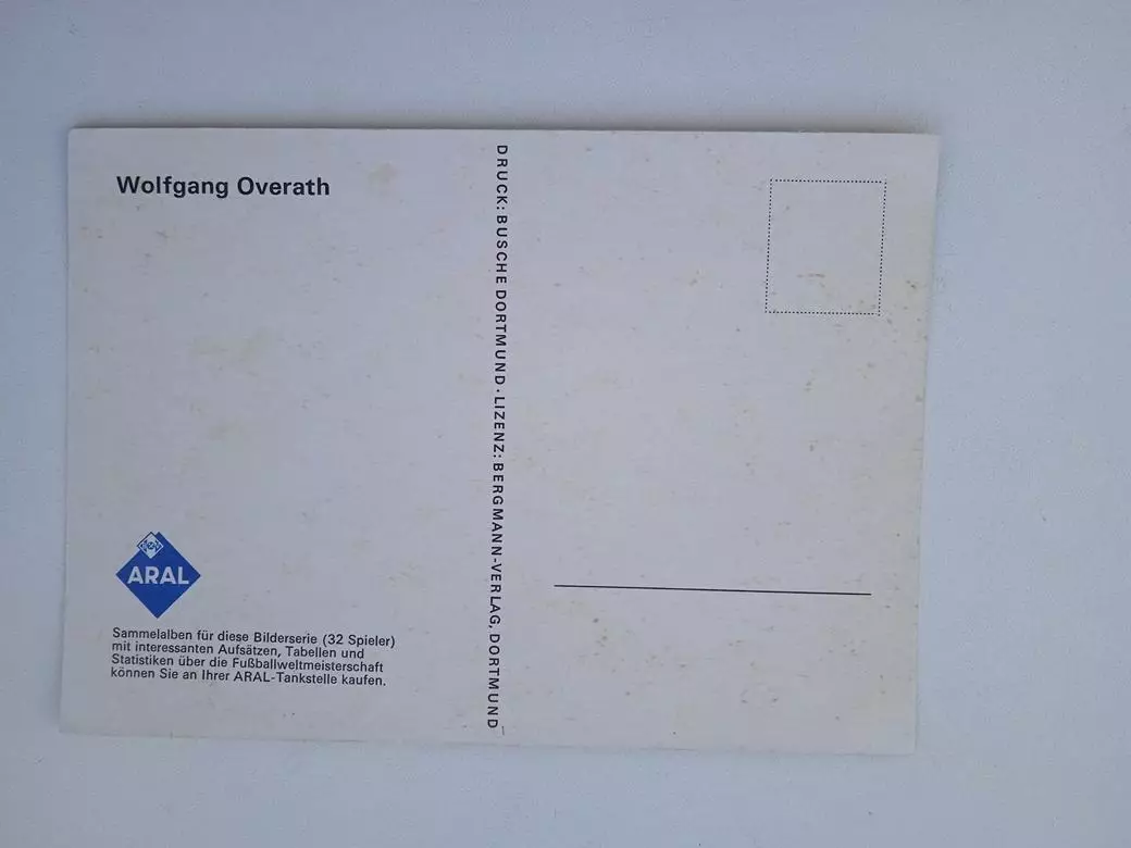 Открытка ОвератВольфганг - Кельн, сборная ФРГ 1