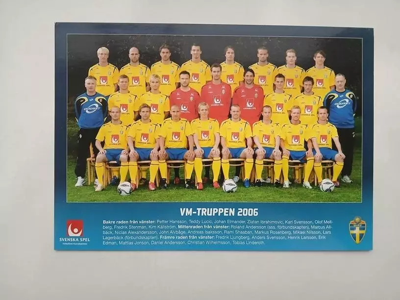 Фотооткрытка «VM-Truppen-2006» (национальная сборная Швеции 2006)
