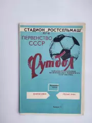 1984 Ростсельмаш Ростов во втором круге