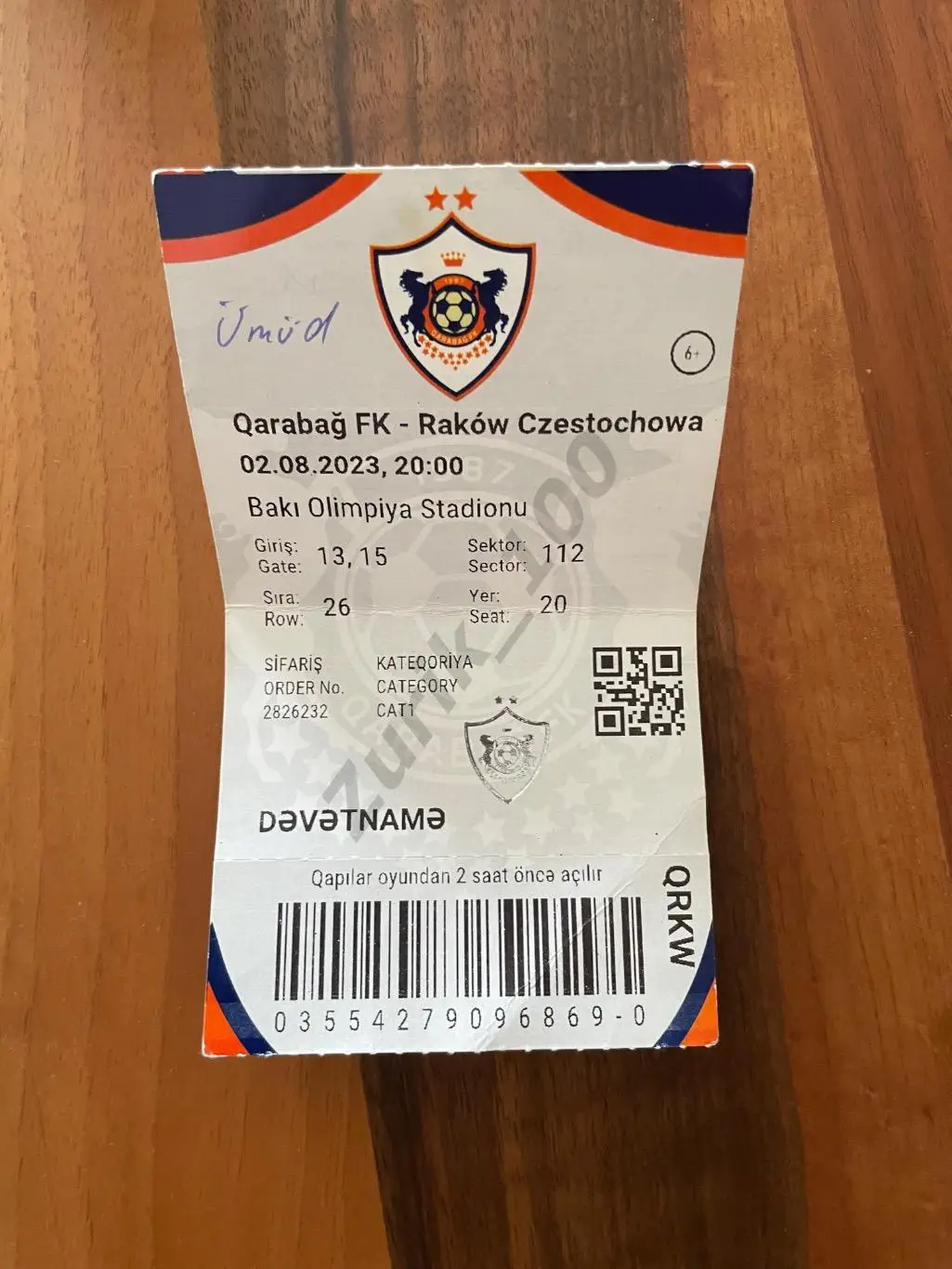 Карабах Агдам Азербайджан - Ракув Ченстохова Польша 02.08.2023 Лига Чемпионов