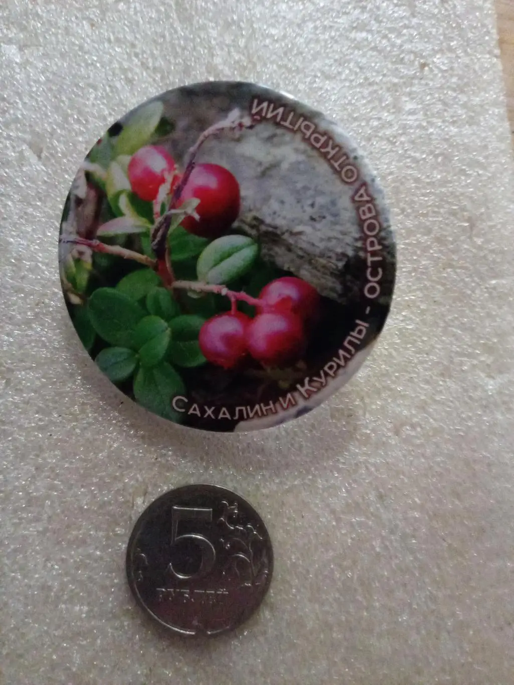 Значок / знак Сахалин и Курилы - острова открытий #2 (закатной)