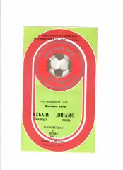 Кубань Краснодар-Динамо Тбилиси 1981