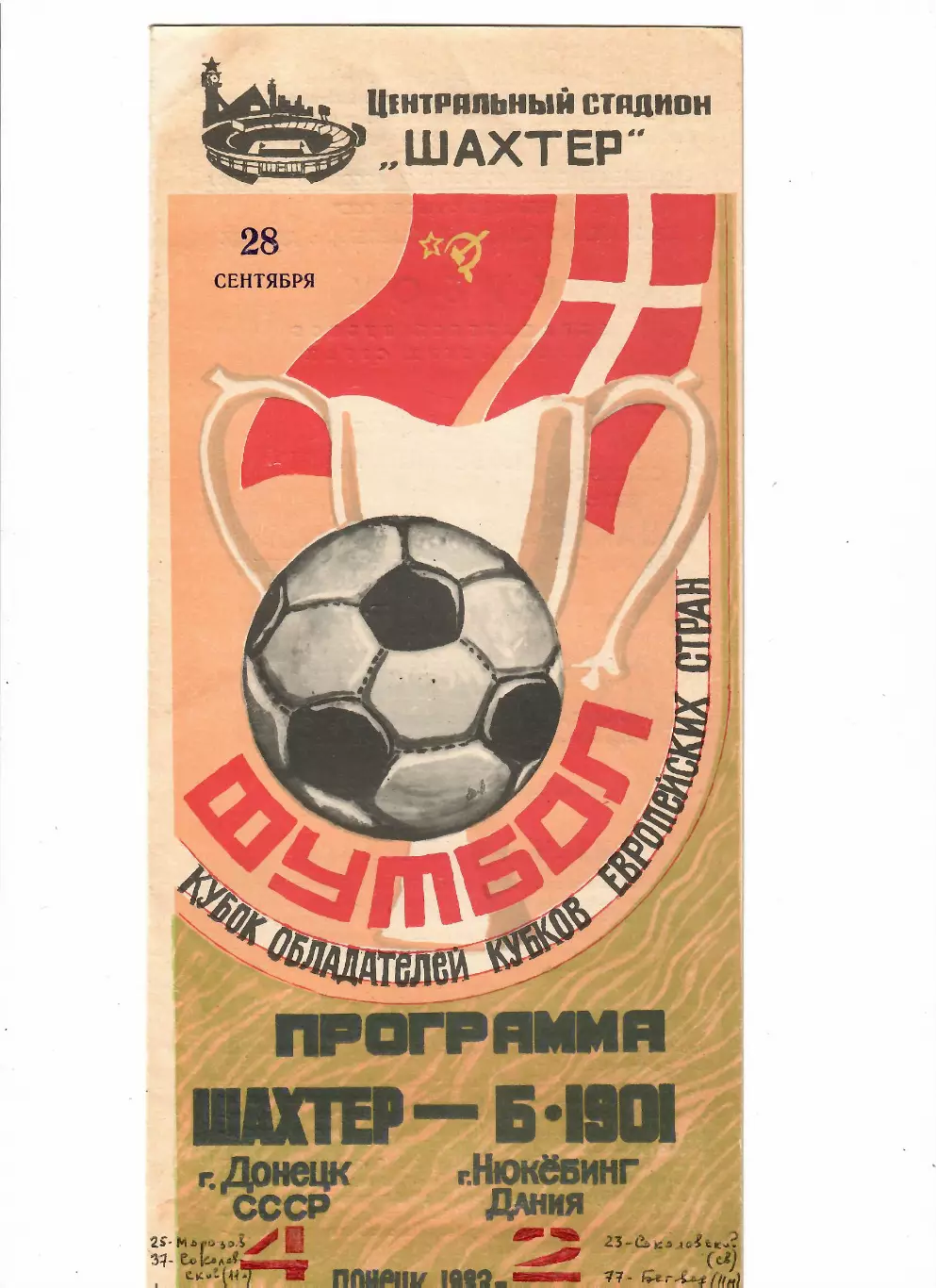 Шахтер Донецк - Б 1901 Дания 1983