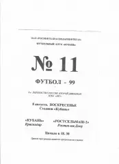 Кубань Краснодар-Ростсельмаш-2 1999