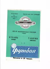 Кубань Краснодар-Таврия Симферополь 1979