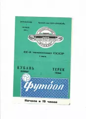 Кубань Краснодар-Терек Грозный 1979