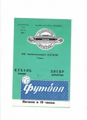 Кубань Краснодар-Днепр Днепропетровск 1979