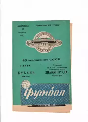 Кубань Краснодар-Знамя Труда Орехово-Зуево 1977