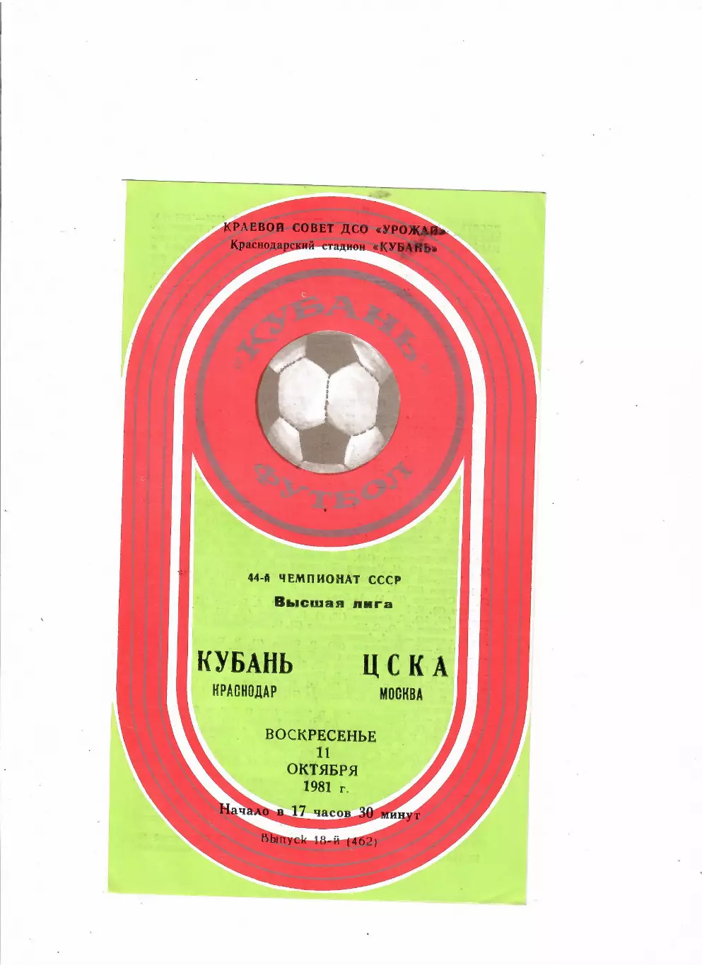 Кубань Краснодар-ЦСКА 1981