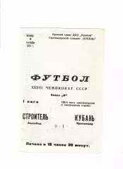 Кубань Краснодар-Строитель Ашхабад 1974