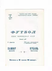 Кубань Краснодар-Памир Душанбе 1974
