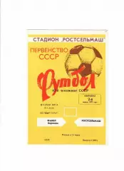 Ростсельмаш-Факел Воронеж 1977