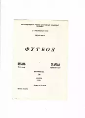 Кубань Краснодар-Спартак Орджоникидзе 1990