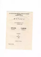Кубань Краснодар-Таврия Симферополь 1989