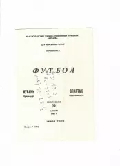 Кубань Краснодар-Спартак Орджоникидзе 1990