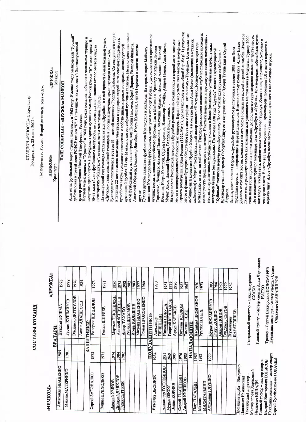 Немком Краснодар-Дружба Майкоп 2002