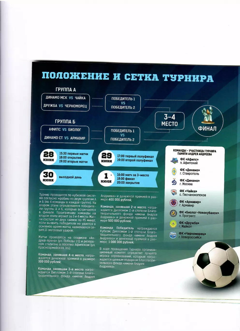 5-й ежегодный турнир памяти Андреева 2017 п.Афипский 1