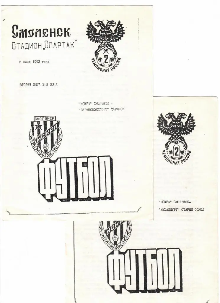 Искра Смоленск-Саранскэкспорт Саранск 1993