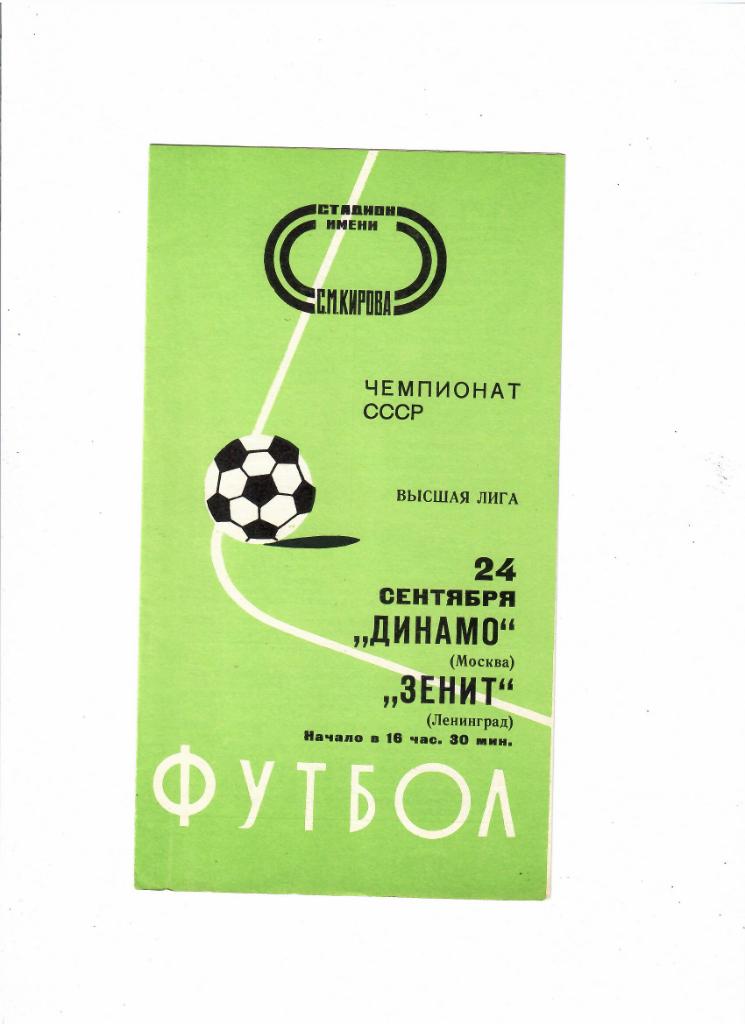 Зенит-Динамо Москва 1977