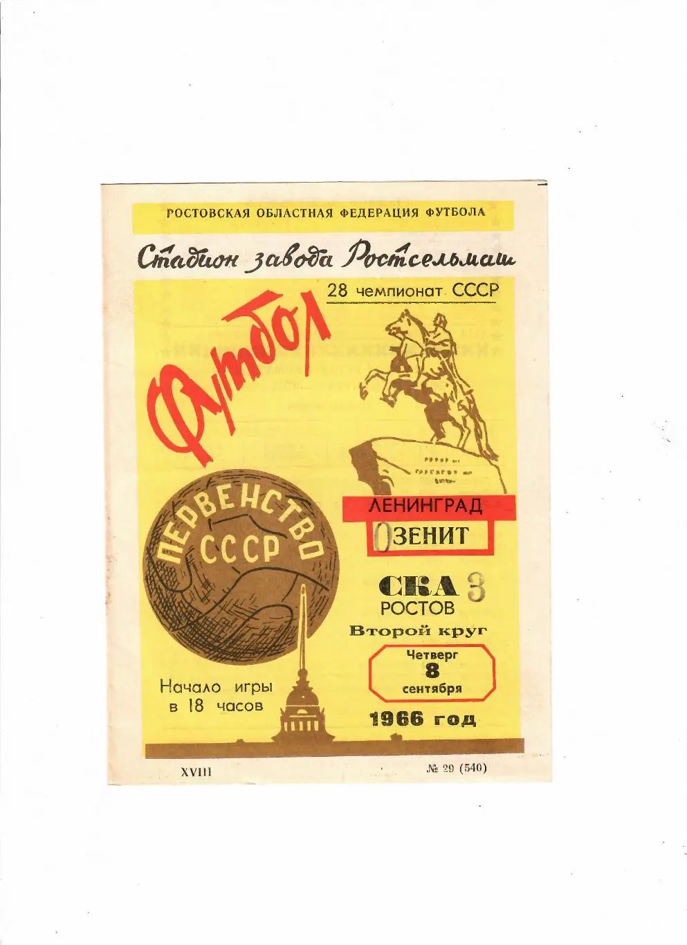 СКА Ростов-Зенит 1966