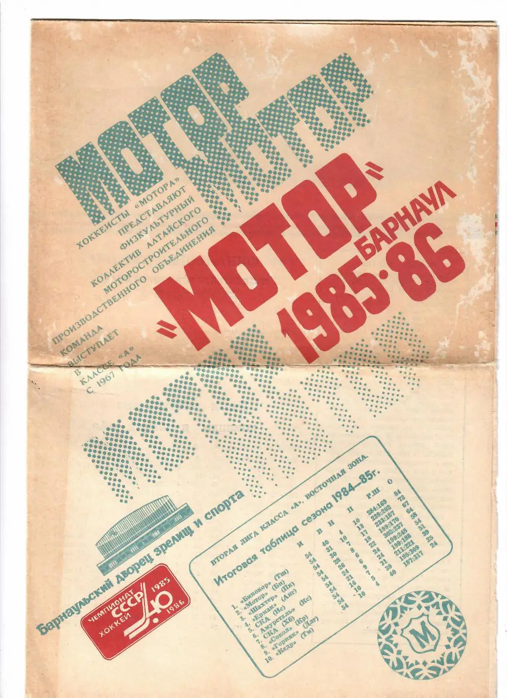 Мотор Барнаул 1985/86