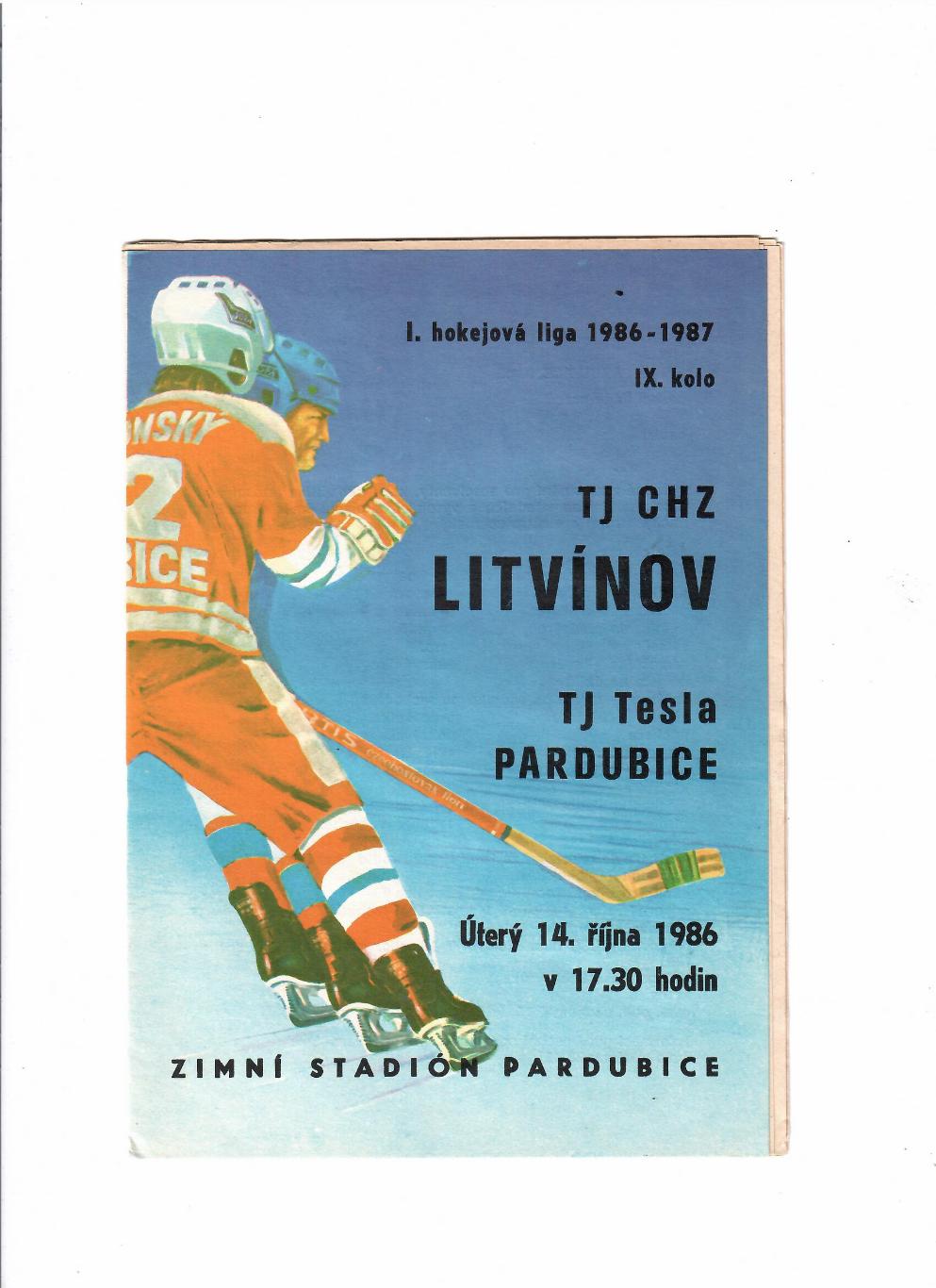 Тесла Пардубице-ХЗ Литвинов 1986 Чемпионат ЧССР