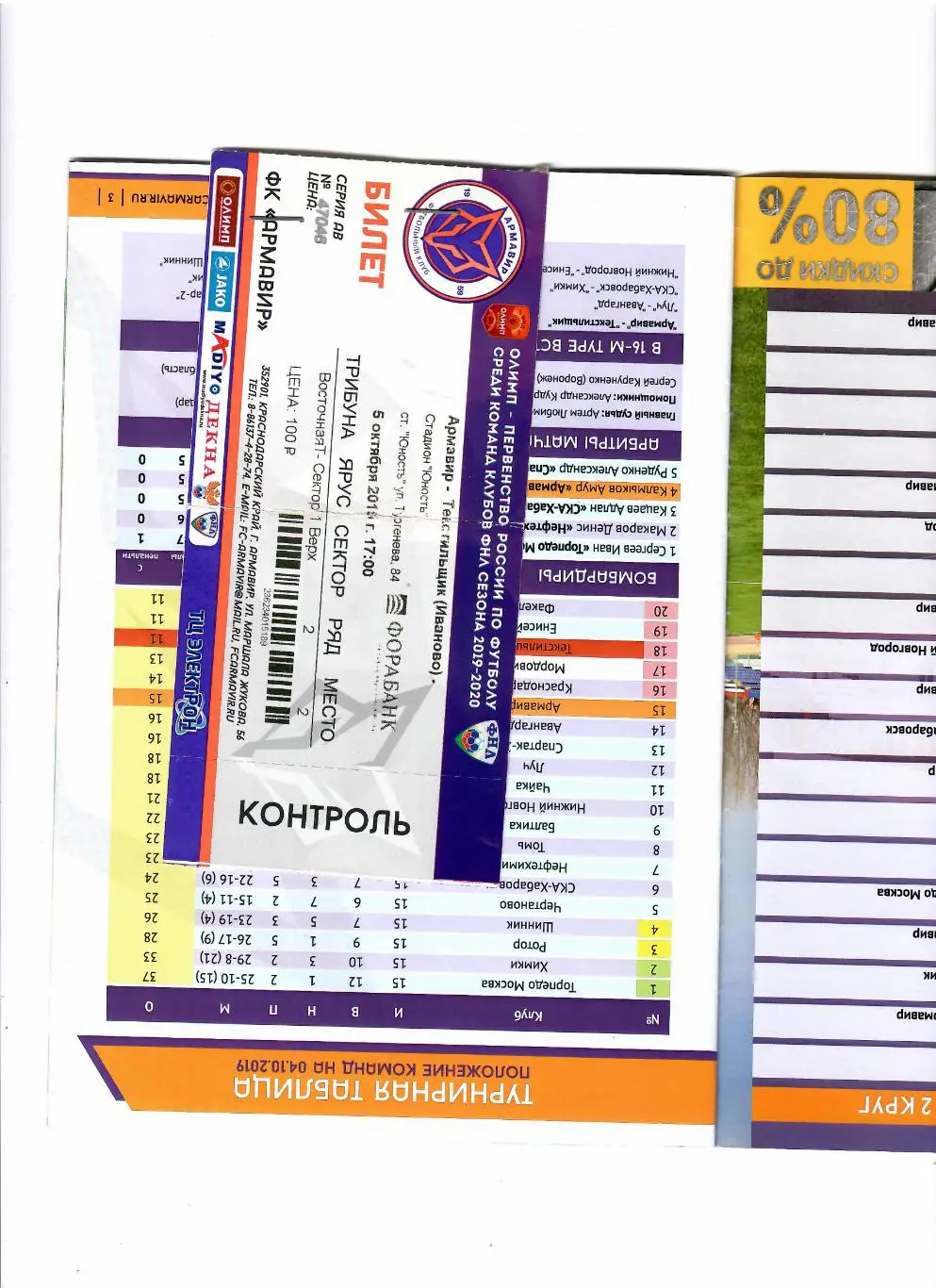 Армавир-Текстильщик Иваново 2019+билет 1