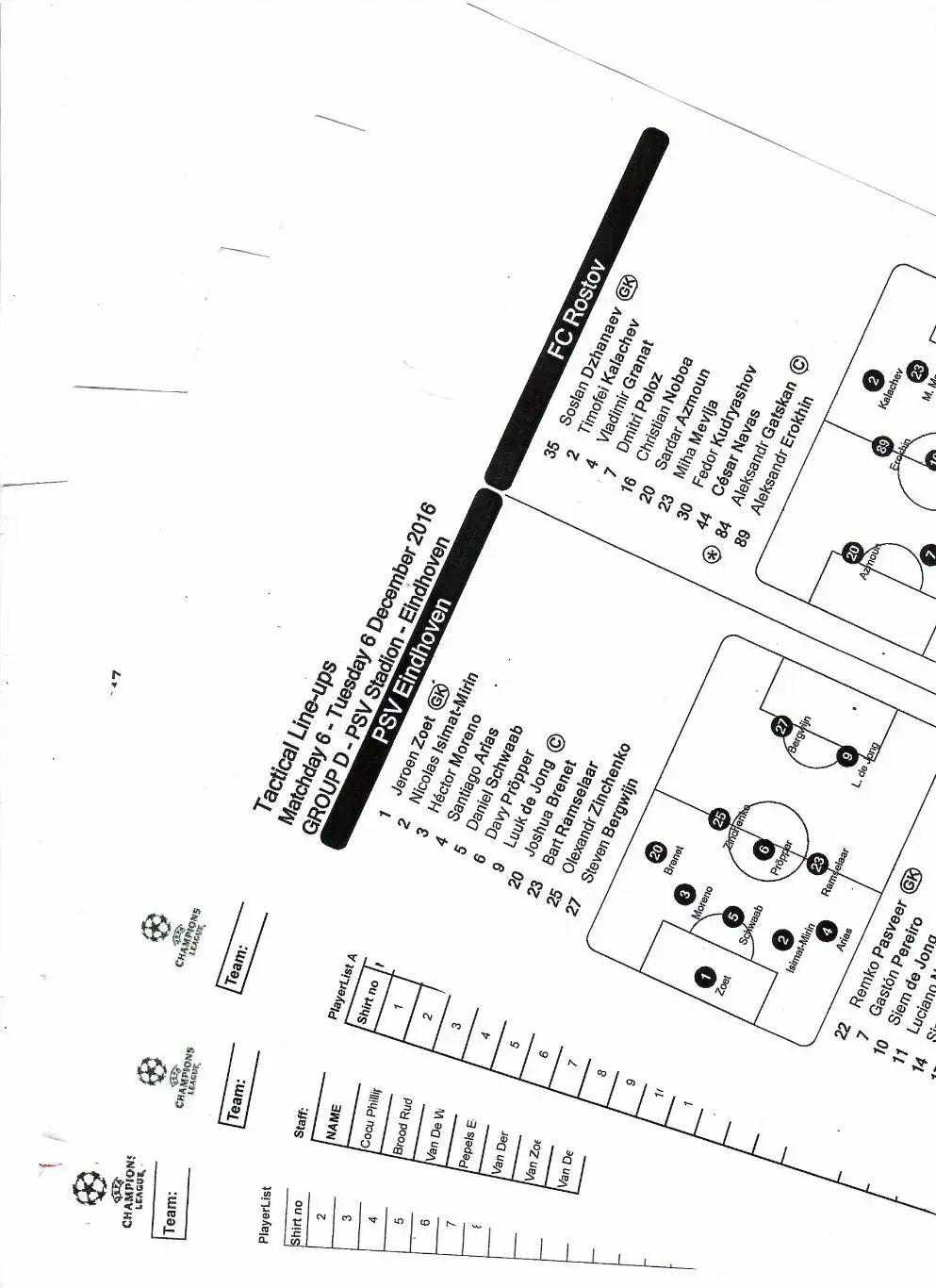 ПСВ Голландия - Ростов 2016 папка для прессы