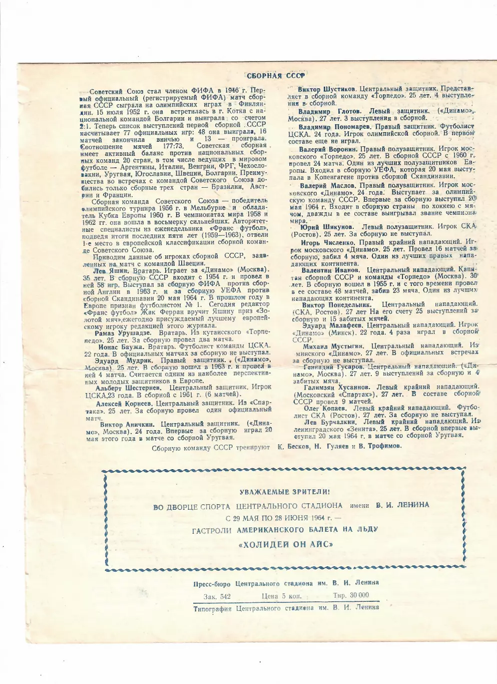 СССР-Швеция 1964 1