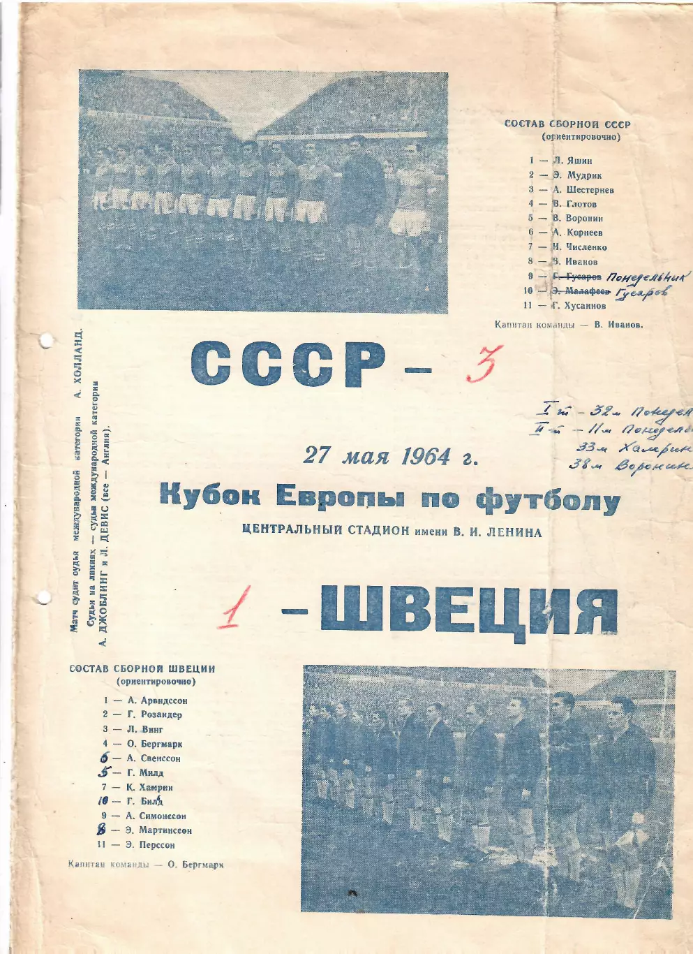 СССР-Швеция 1964