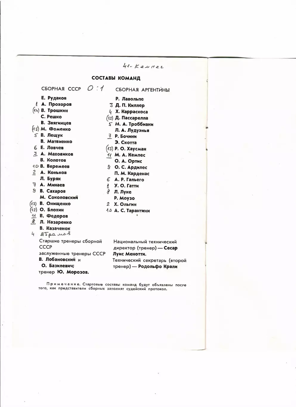 СССР-Аргентина 1976 2