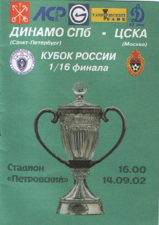 Динамо Санкт-Петербург - ЦСКА 2002 Кубок России