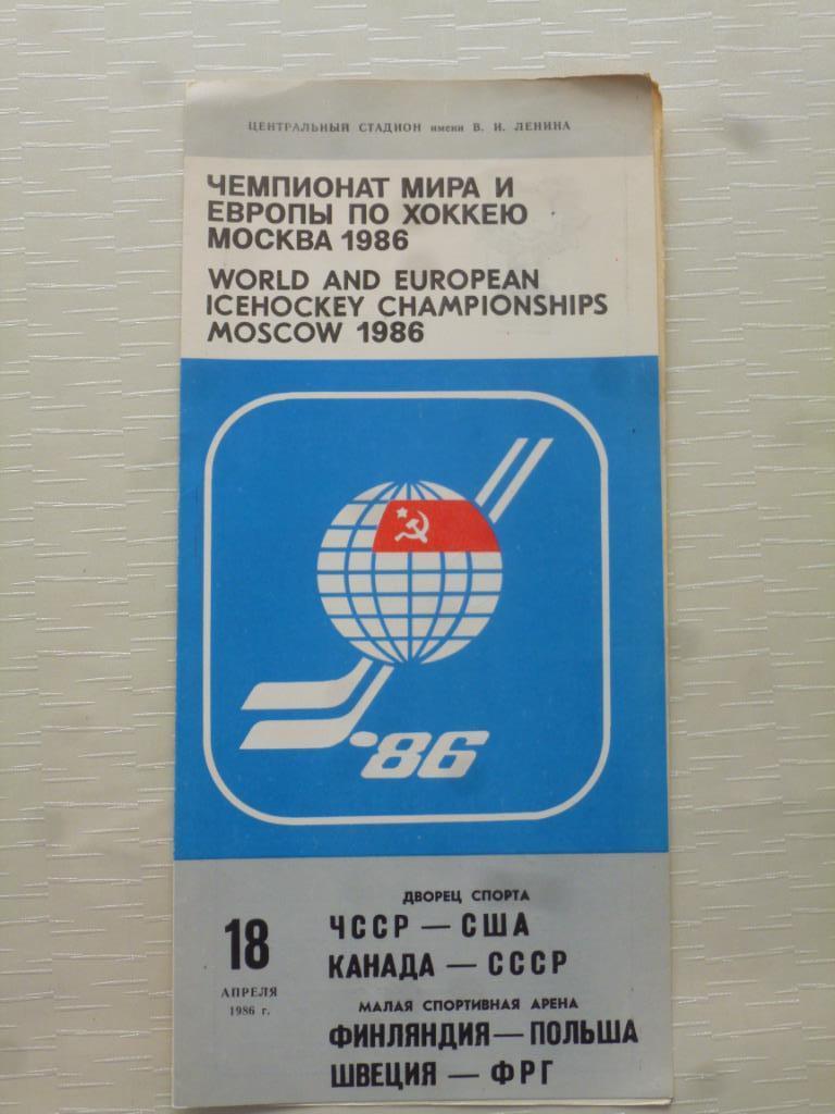 Хоккей. Чемпионат мира 1986. Канада - СССР, ЧССР - США и др.
