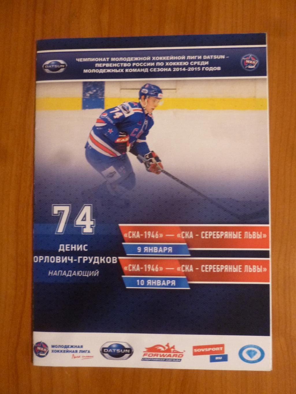 Хоккей. СКА -1946 - СКА - Серебрянные львы Санкт-Петербург МХЛ 2014/2015
