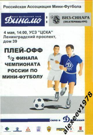 Мини-футбол: Динамо Москва - ВИЗ-Синара 04.05.2003
