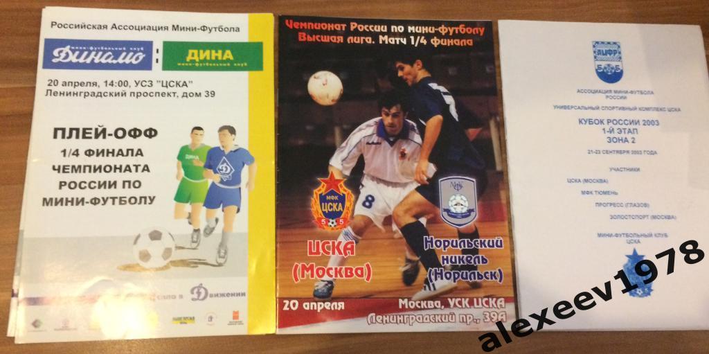 мини-футбол 2003: ЦСКА Норильский никель плей-офф 20.04.2003