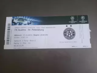 Аустрия Вена - Зенит Санкт-Петербург 11 декабря 2013