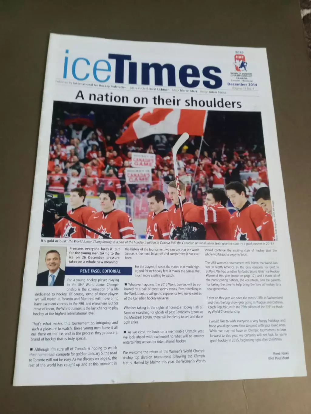 Ice Times издание ИИХФЧМ 2014 юниоры Торонто Монреаль