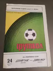 Спартак Москва - Динамо Минск 24 августа 1979 чемпионский сезон