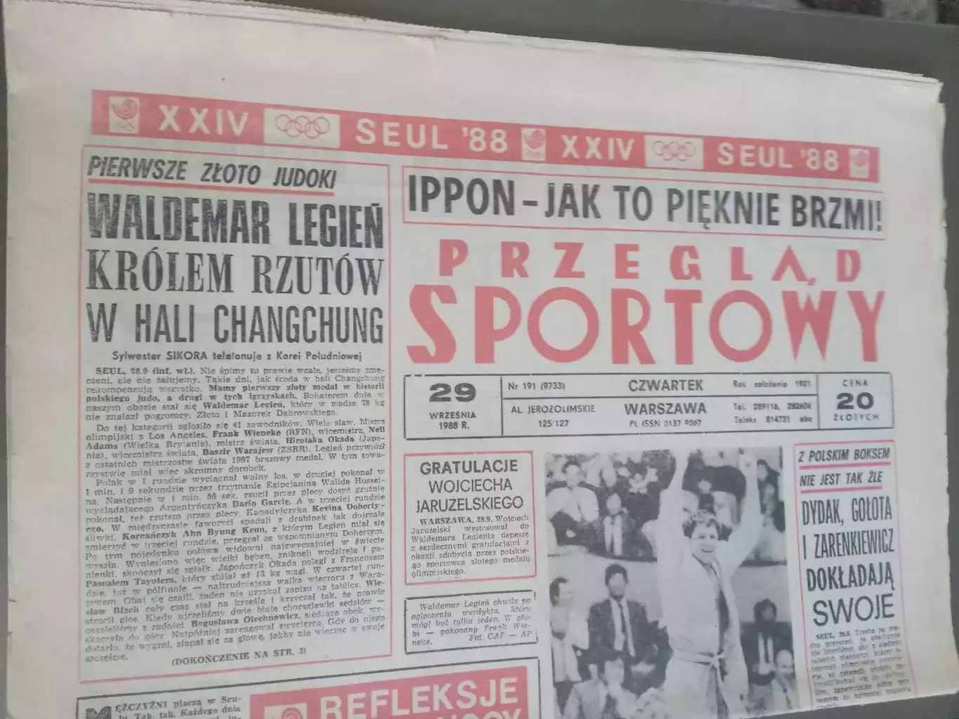 Пшеглонд СпортовыПольша 29 сентября 1988 Олимпиада Сеул