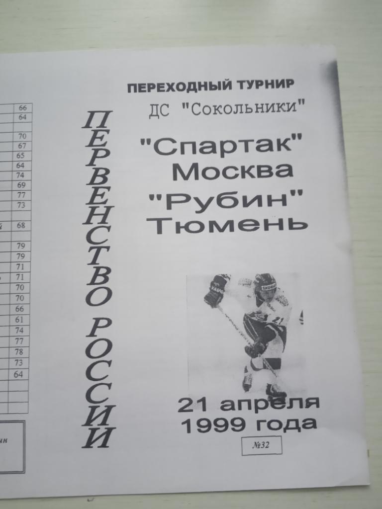 Спартак Москва - Рубин Тюмень 21 апреля 1999