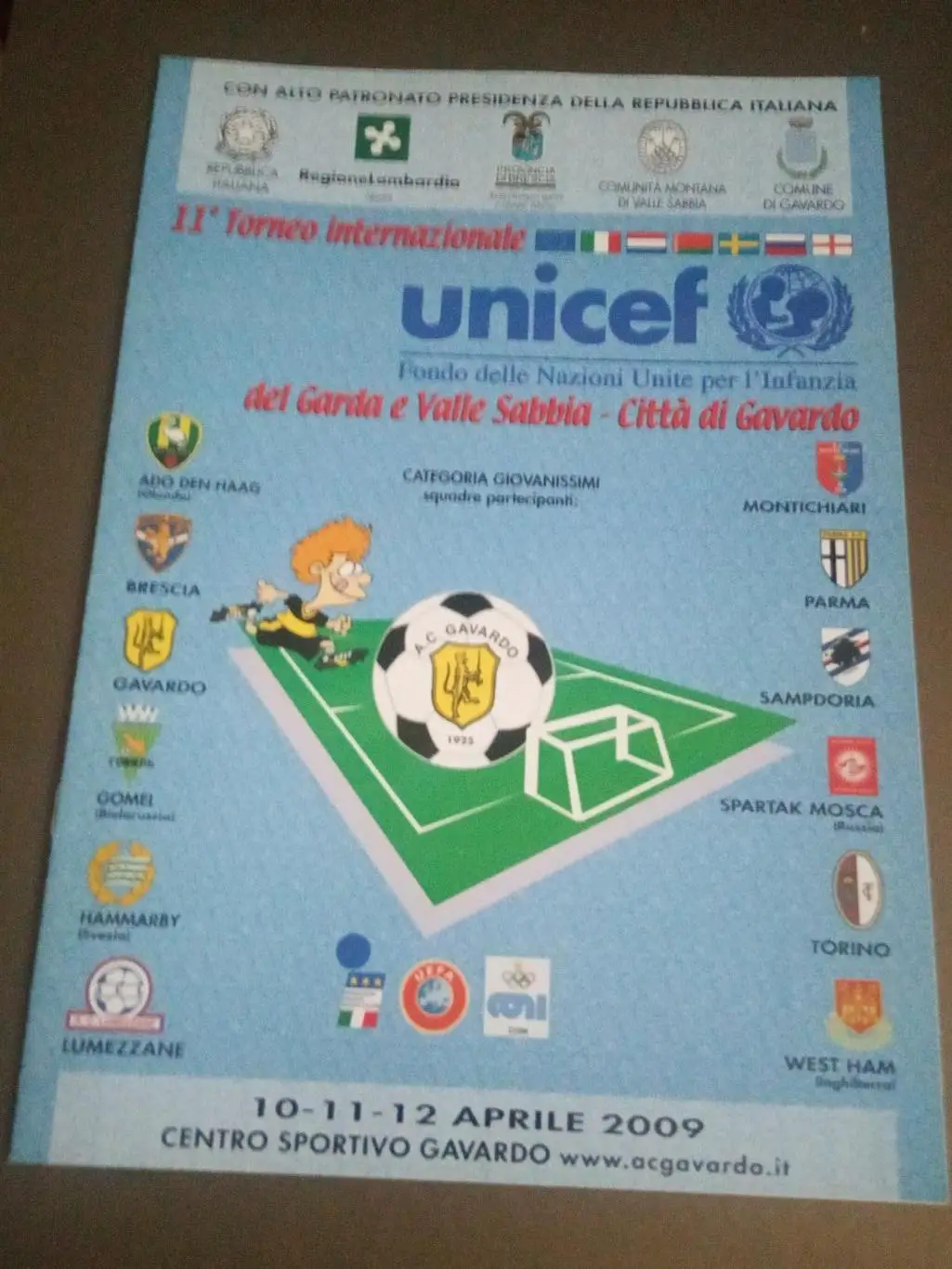 Турнир Gavardo Италия 10-12.04.2009 СПАРТАК МОСКВА младшие юноши