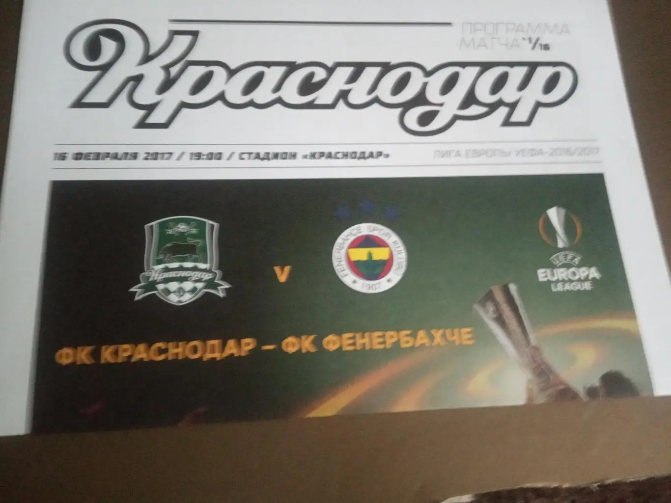 ФК Краснодар - Фенербахче Стамбул Турция 16 февраля 2017